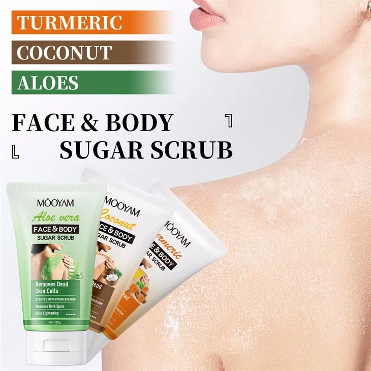 Natural Organic Exfoliating Turmeric Coconut Aloe Body Scrub